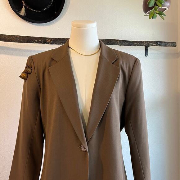 J'envie New York Made in USA Rose Embellished Single Button Blazer Size 14 - Picture 7 of 15